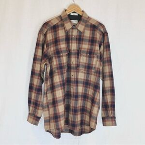 Pendleton Vintage Washable Virgin Wool Plaid “Outdoor Shirt” L Long